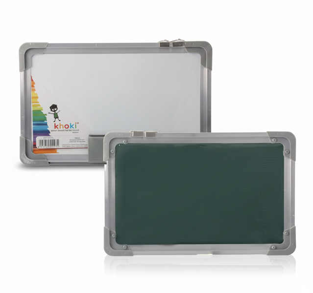 Khoki Dual-Surface Dry Wipe and Chalk Board 45x35 cm for Teaching