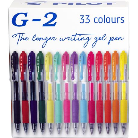 Pilot G2 0.7mm Gel Pens - Box of 33 Colours, Shop Today. Get it Tomorrow!