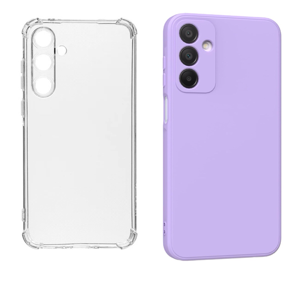 Clear + Purple Silicone Cover Compatible with Samsung Galaxy A15