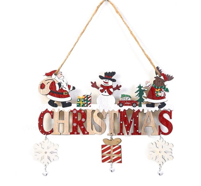 Wooden Christmas Hanging Pendants Decorations (21cm x 17cm)