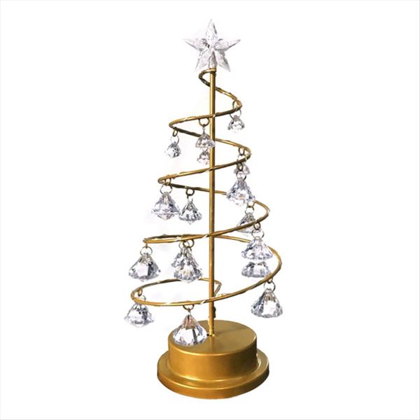 Christmas Metal Crystal Christmas Tree Lamp Christmas Tabletop Crystal Tree