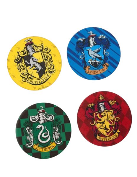 Harry Potter House Crest Water-Absorbing Stone Coaster Set (4-Pack)
