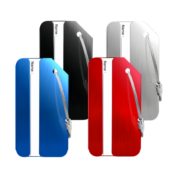 Sndway 4 Pack Aluminum Luggage Tags With Name Id Card For Suitcases