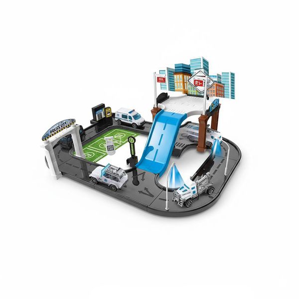 Police City Track Playset - Toy Cars &amp; Road Fun for Kids