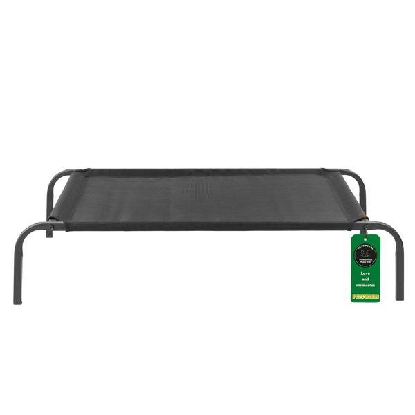 Black -Raised Dog Bed Cooling Breathable Elevated Pet Bed - Small