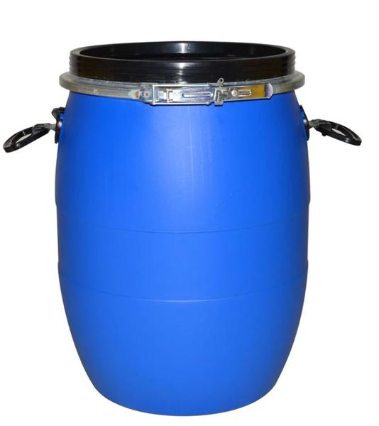 50L Open Top Plastic Drums With Sealed Lid and Clamp
