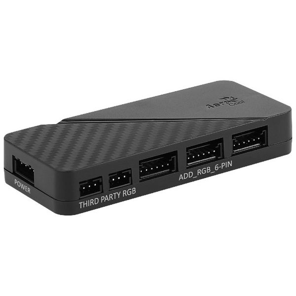 Aerocool H66F ARGB &amp; PWM Fan Control Hub - 6-Port RGB Controller