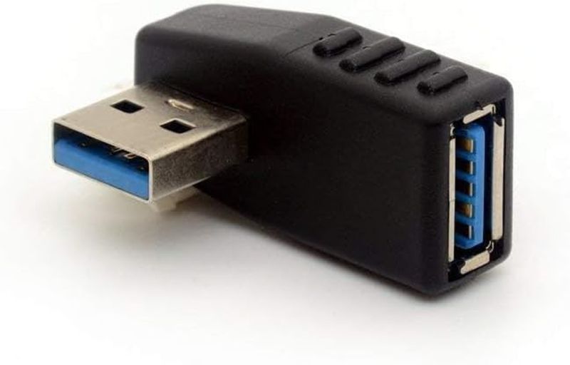 PTech USB3.0 Connector Right Angle USB Type-A Male To Type-A Female Adaptor