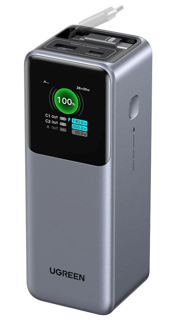 UGreen 20 000mAh 165W Nexode Power Bank With Retractable USB-C
