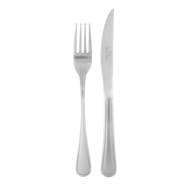 Classic Original Elegant Steak Knife and Fork Set 18/0 - 24 Pack