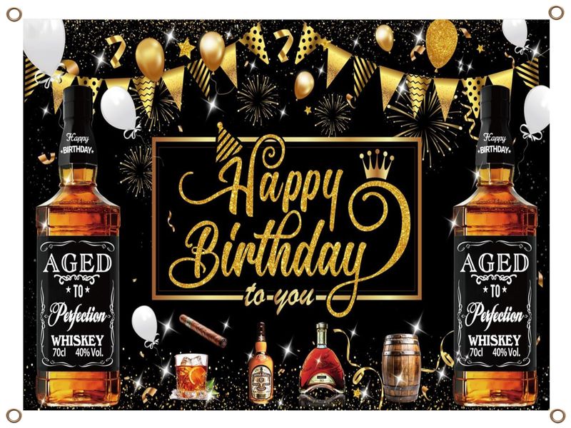 Happy Birthday Banner PVC Alcohol 1.3MX900MM