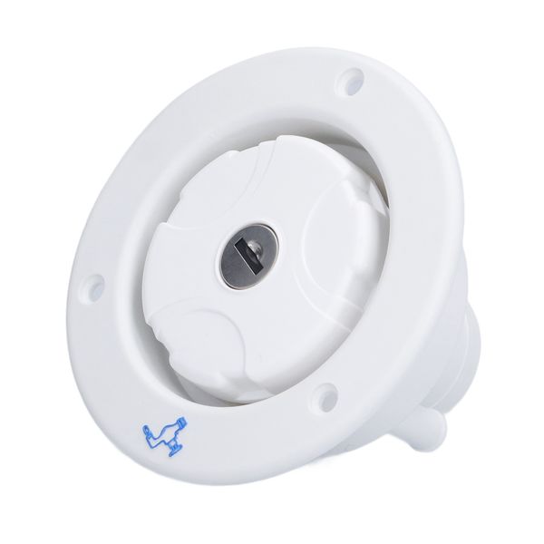 Locking RV Water Fill Inlet, White PP Plastic for Camper Trailer