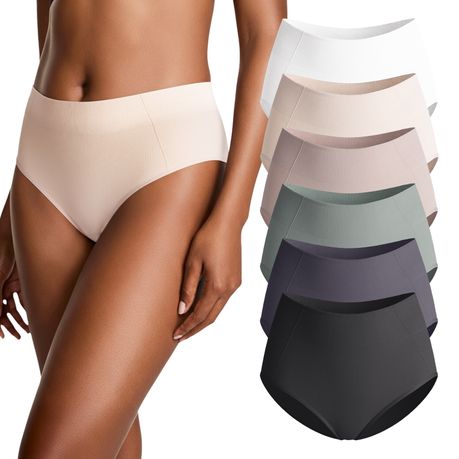 Lekkon Women Underwear High-Waist Brief Lady Panties Seamless 3/6 Pack Image