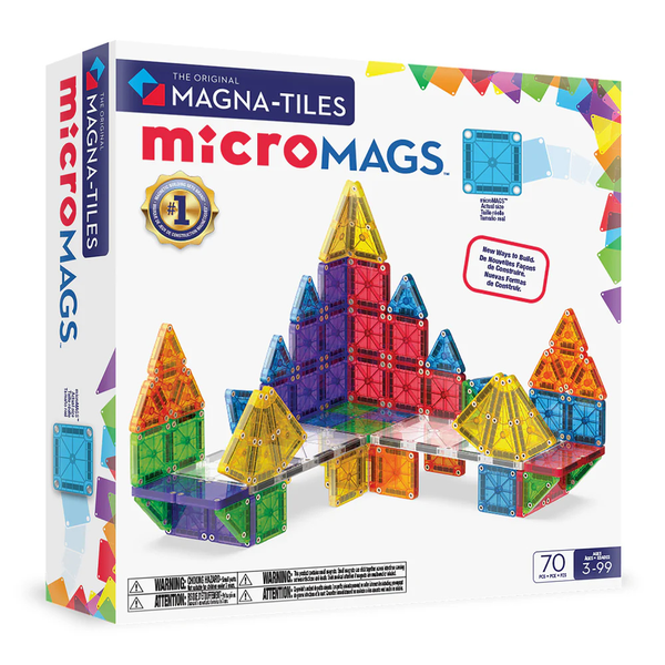 Magna-Tiles - Magnetic Construction Set - microMAGS Deluxe Set - 70piece