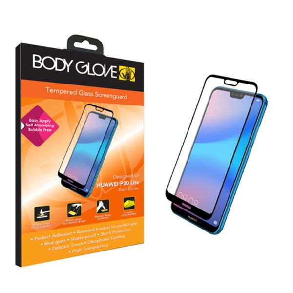 Body Glove Tempered Glass with Black Border For Huawei P20 Lite