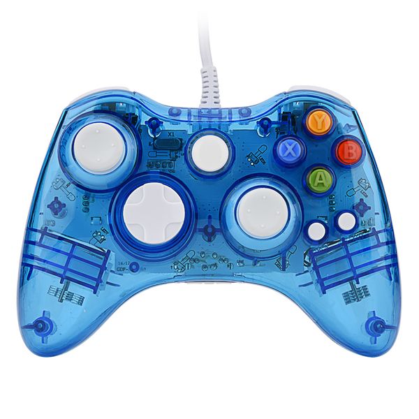 Blue Wired Compatible with Transparent Xbox 360 Pad
