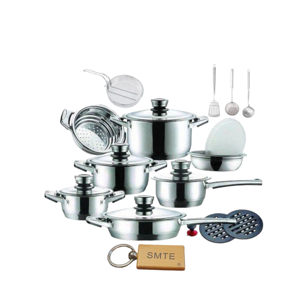 21 Piece Stainless Steel Pot Set &amp; Keyring