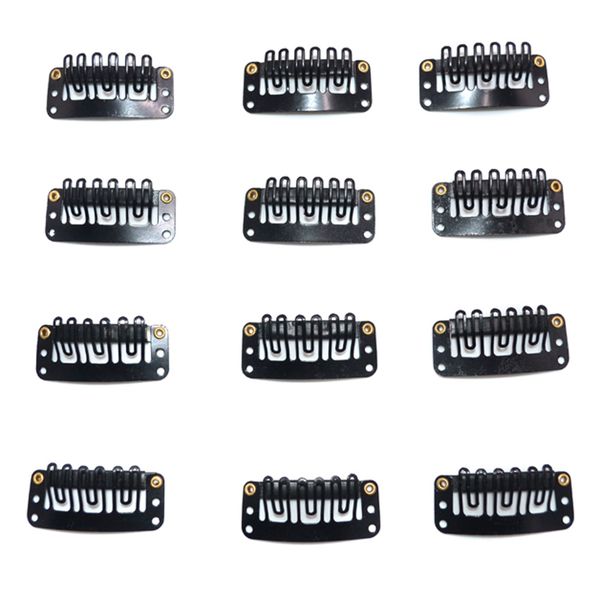 Wig/Extension Clips Black - Pack of 12