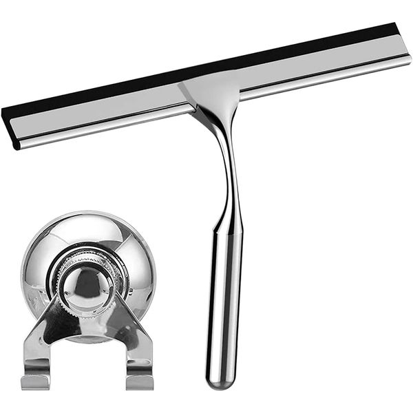 Stainless Steel Shower Window Squeegees with Suction Cup Hook