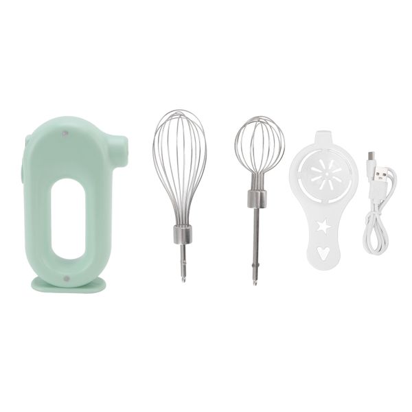 Electric Hand Mixer 3 Speeds Anti Slip Handle Handheld Milk Frother Green