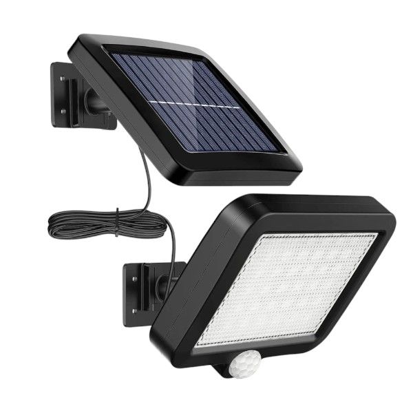 Solar Powered LED Motion Detector Light - Black