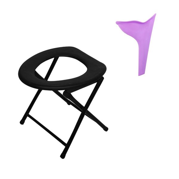 Camping Toilet Chair Portable and Urinating Funnel