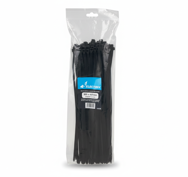 Cable Ties 4.8 mm x 300 mm Black 100 Piece