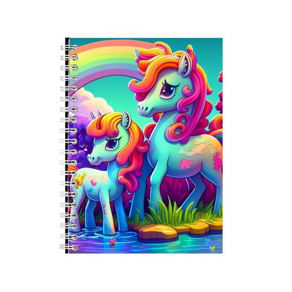 Cartoon Cute Ponies Standing Rainbow Notebook Gift Idea Notepad Pad 81