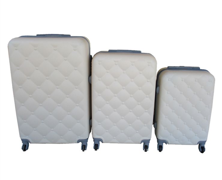 3-Piece Travel Luggage Suitcase Bag Set-Stylish, and Convenient-Cream White