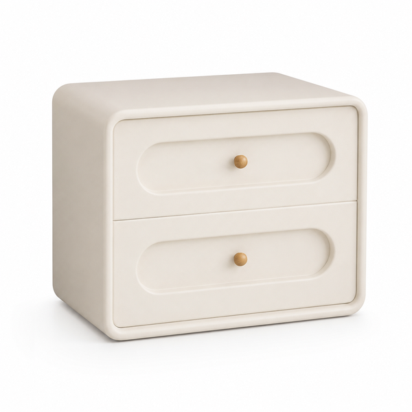 Jinsley BC108 Fully Assembled Leather-Wrapped 2-Drawer Nightstand