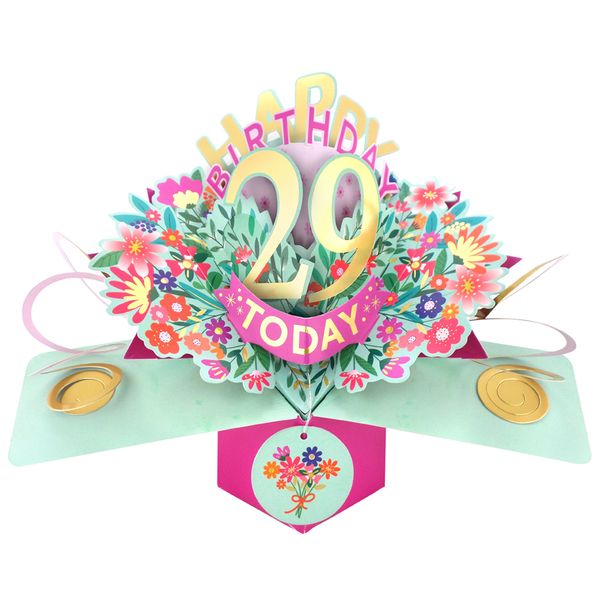Happy 29th Birthday 3D Pop Up Card - Female