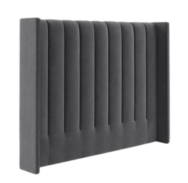 Velvet Paneled Tufted Headboard- Charcoal