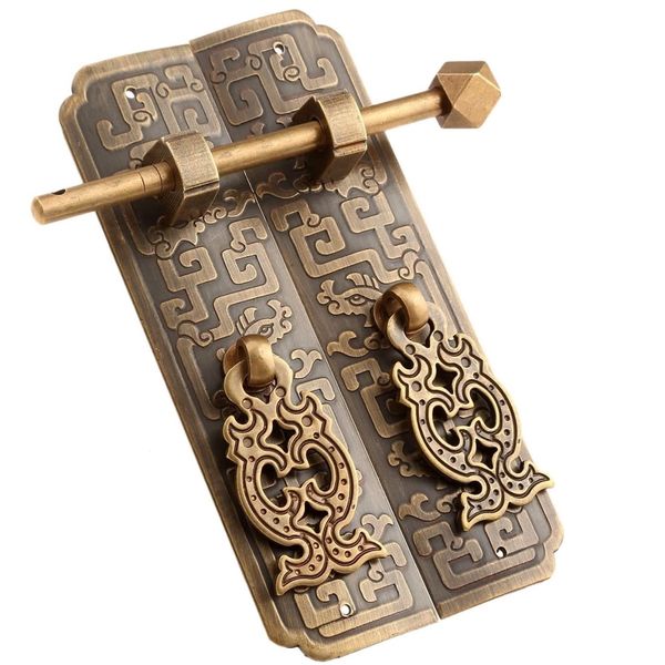 Decor &amp; DIY Antique Chinese Brass Drawer Lock Latch Handle - 13cm