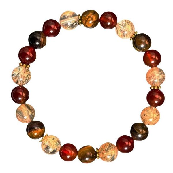 ZELTRYN Warm Brown Gradient Glass Bead Bracelet