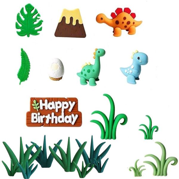 Dinosaur Theme Cake Topper Set - 24 Pieces