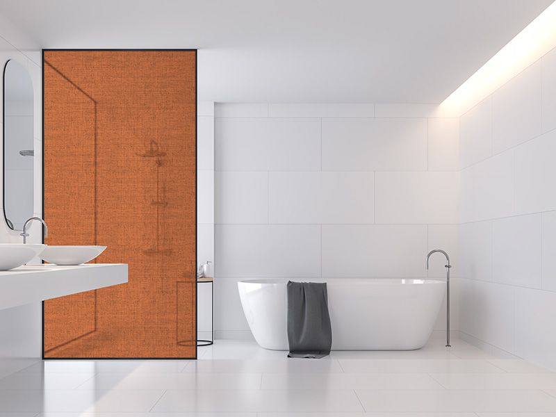 Robin Sprong Frosted Vinyl Sticker For Your Shower Glass - Orange Brown
