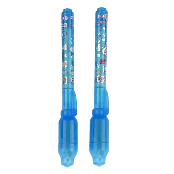 2 x Uv Invisible Security Marker Pen &amp; Built in Ultra Violet Led Light