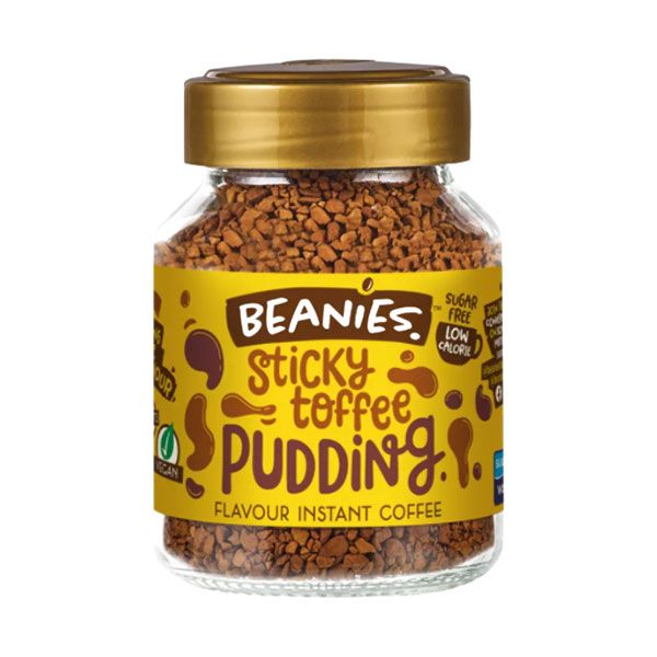 Beanies Flavoured Instant Coffee Sticky Toffee Pudding Glass Jar 50g