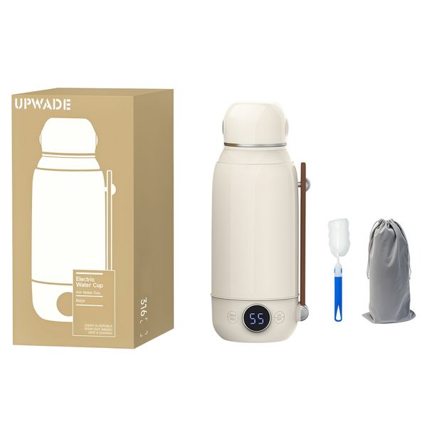 800ml Electric Kettle Travel Mug - Smart Temp Display 316 Stainless Steel