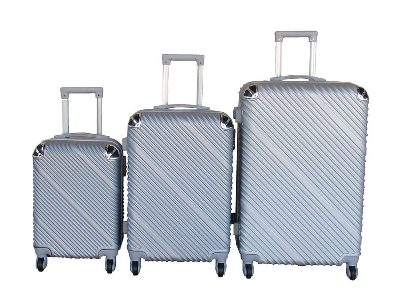 3 Piece Travel 27- Inch Luggage Suitcase Bag Set - Stylish - Silver