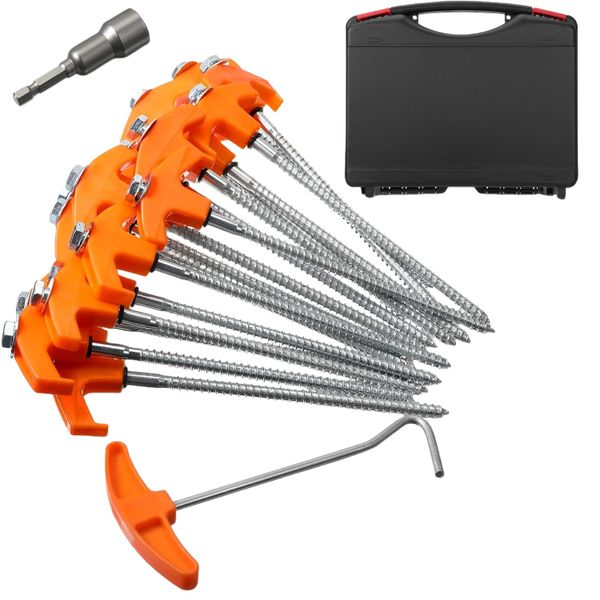 16 Piece Stakes Tent Peg Set with Carry Case Box