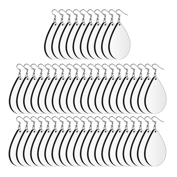 50 Sets Sublimation Blank Earrings Wooden Earring Hooks