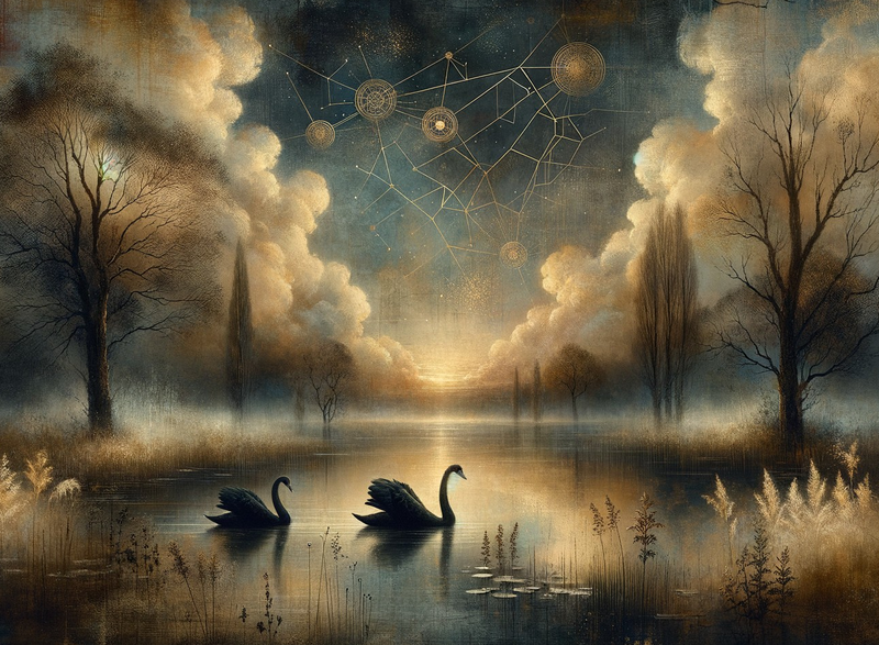 Modern Canvas Wall Art Home Decor - Black Swans