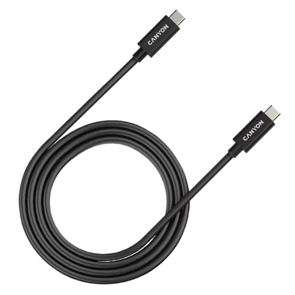 Canyon USB 4.0 USB C to USB C Cable 20Gbps 240W Fast Charge 2m Black