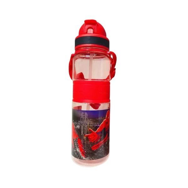 500ml Superhero Straw Bottle for Kids - Anti-Scalding Leak-Proof with Strap