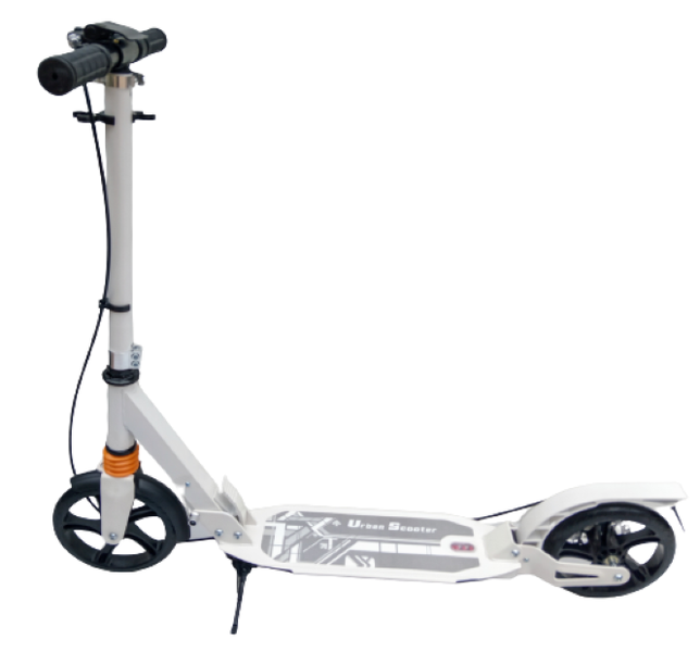 Urban Scooter '' White " For Kids 10 To 14 Years With Super Grip Foot Plate