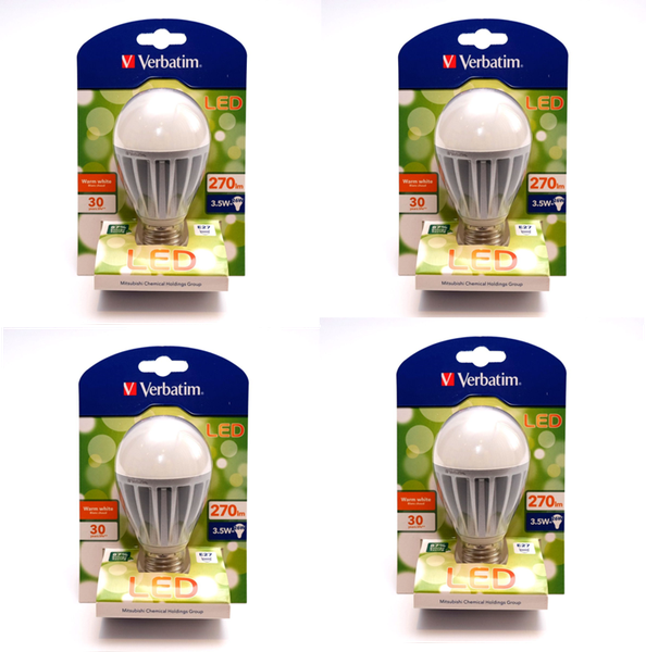 Verbatim (052126-204-Bx4) LED Warm White E27 270lm Light Bulbs