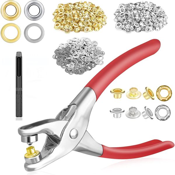 400 Set 6mm Grommet Eyelet Pliers Grommet Hand Press Tool Kit