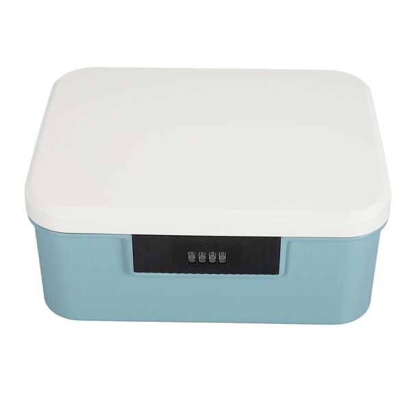 9L Lockable Storage Trunk for Files, Double Layer Password Lock Box 26.2x22