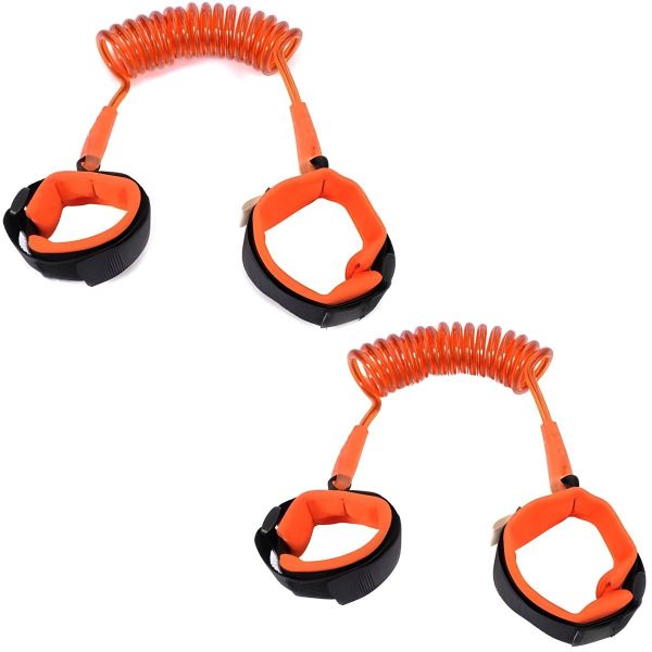 2 Pack Kids Safety Wrist Link Leash with 360 Swivel for Travel